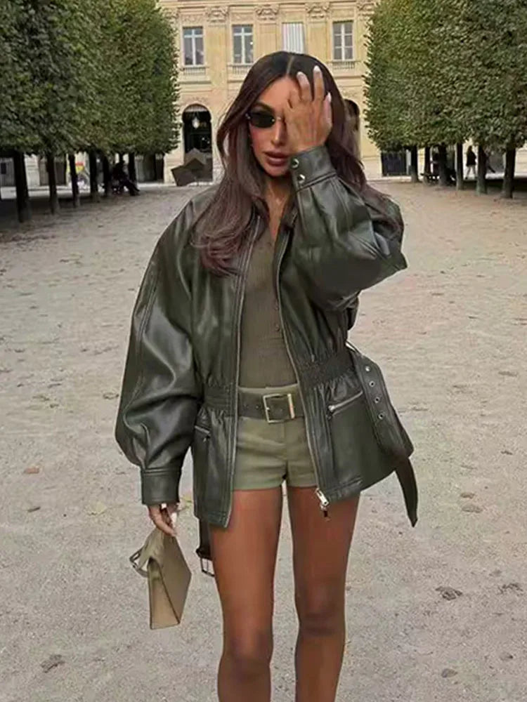 מעיל דמוי עור דגם-Amelia