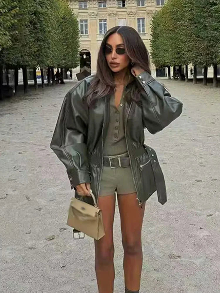 מעיל דמוי עור דגם-Amelia