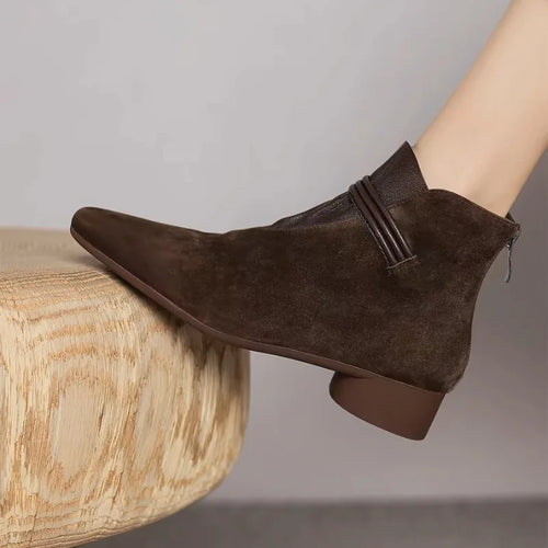 Connor מגפי זמש עם רוכסן