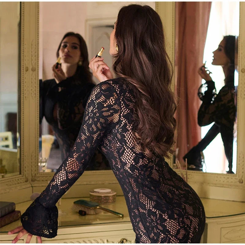 שמלת מידי תחרה דגם-Ashley