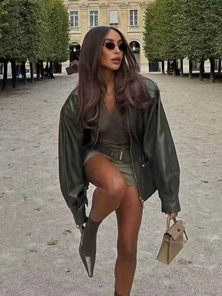 מעיל דמוי עור דגם-Amelia