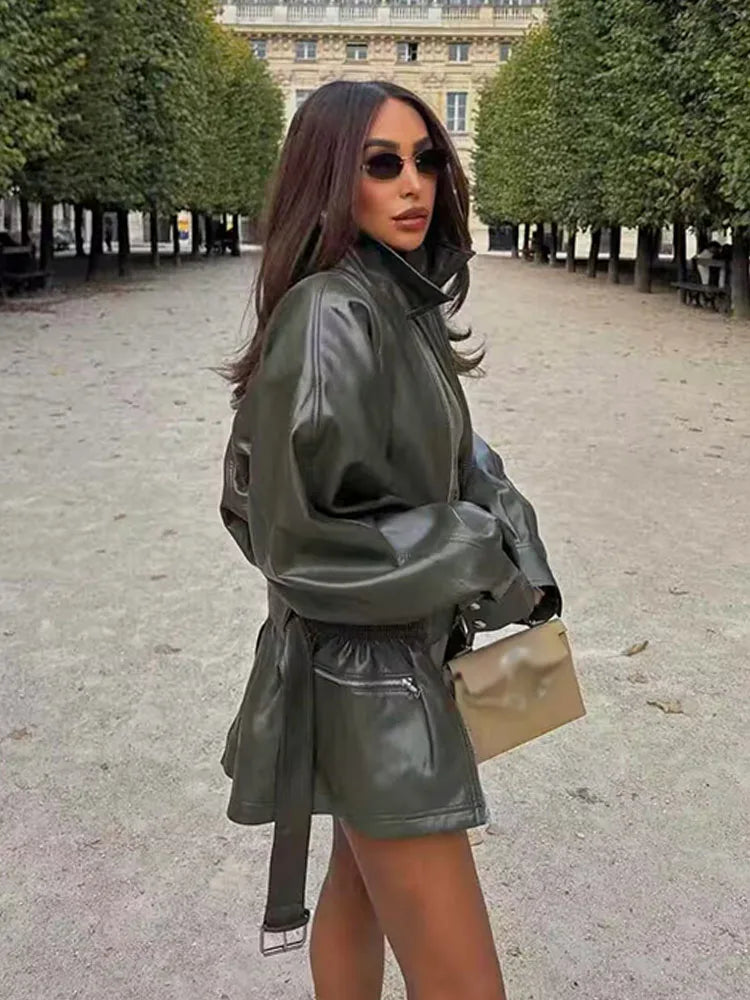 מעיל דמוי עור דגם-Amelia