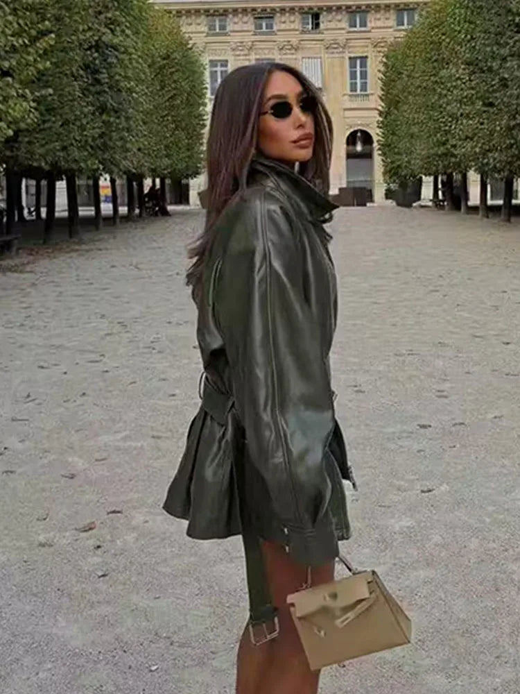 מעיל דמוי עור דגם-Amelia